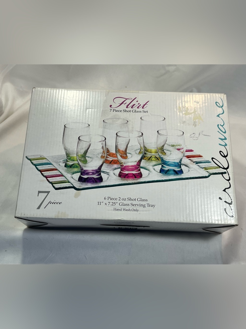 Flirt by Circleware 7-piece Piece Shot Glass Set with Tray